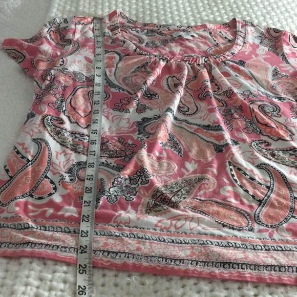 Charter Club Pink Paisley Blouse Sz 0X - Picture 9 of 10